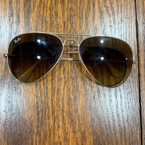 Ray-Ban Aviator Sunglasses - Gold Frame with Dark Lenses